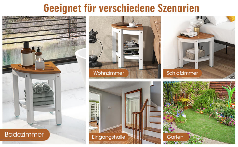 Крісло для ванної кімнати RELAX4LIFE з ручками та полицею, до 150 кг, коричнево-біле (Модель 1)