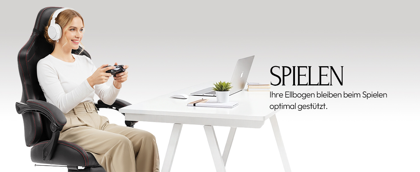 Ігровий крісло Dowinx з масажем, ергономічний дизайн, підтримка попереку та шиї, до 135 кг, шкіряне, чорний