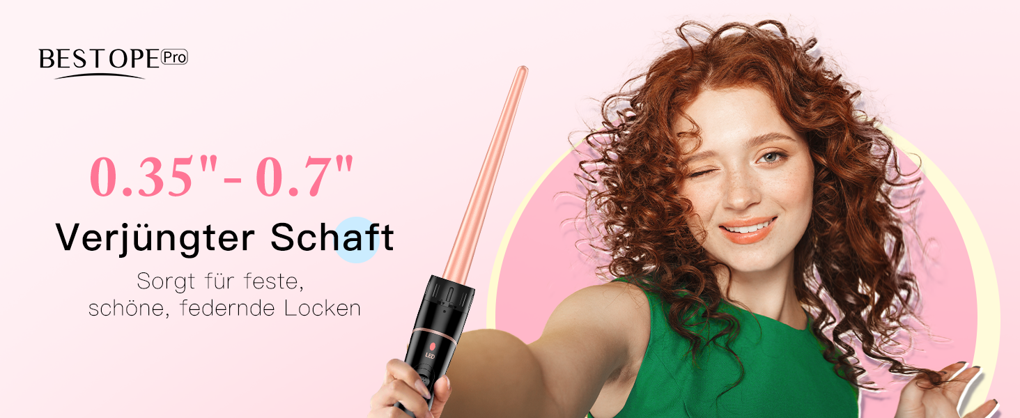 BESTOPE PRO Lockenstab 6-в-1: великі та малі локони, різні насадки, регулювання температури, рожеве золото