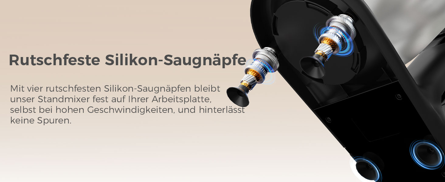 Кухонна машина YASHE 1500W з 2 чашами (4,5L та 5L), 10 швидкостей, нахилений корпус, з гаком для тіста, вінчиком та набором насадок, мультифункціональна