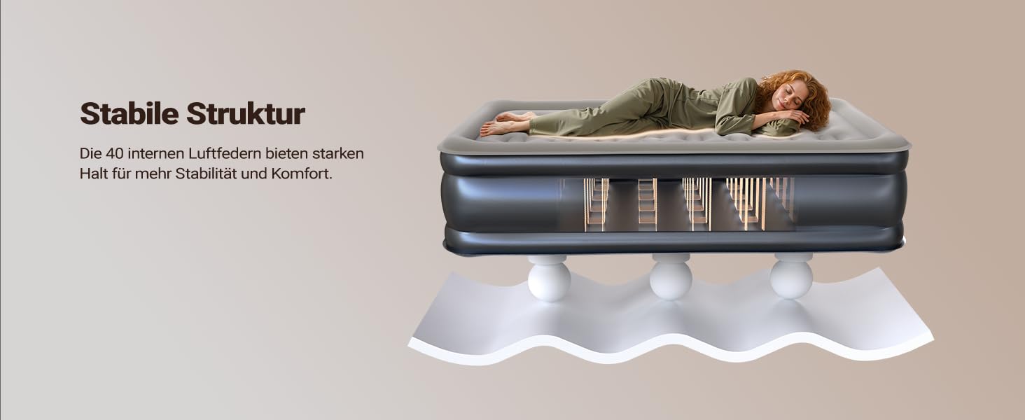 Надувне ліжко iDOO для 2 осіб з електричним насосом, 152x203x38 см, 295 кг, для кемпінгу