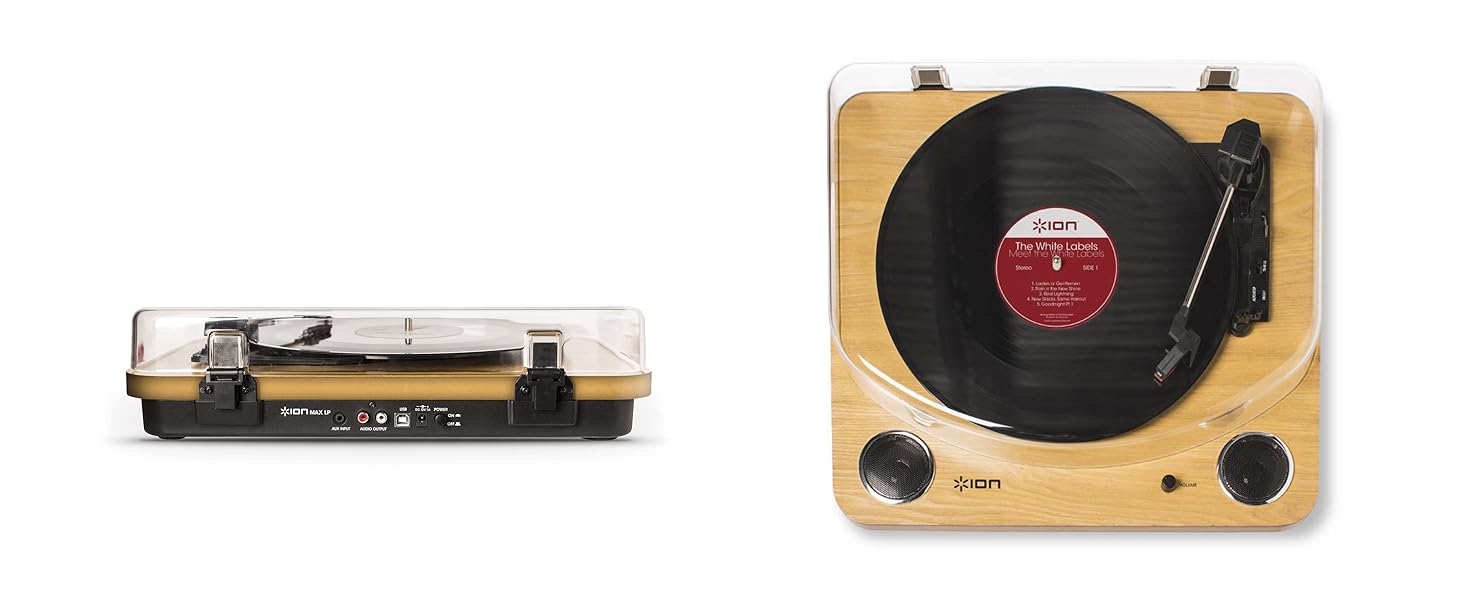 Програвач вінілових платівок ION Audio Max LP з Bluetooth, вбудованими динаміками та USB, дерев'яний корпус