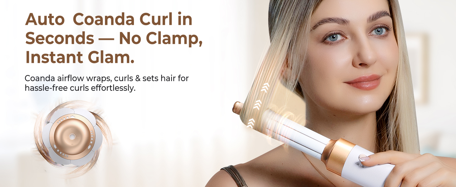 Мультистайлер для волосся 7 в 1 UKLISS Hairstyler Pro: фен, автоматична плойка, круглий брашинг та випрямляч для волосся, білий