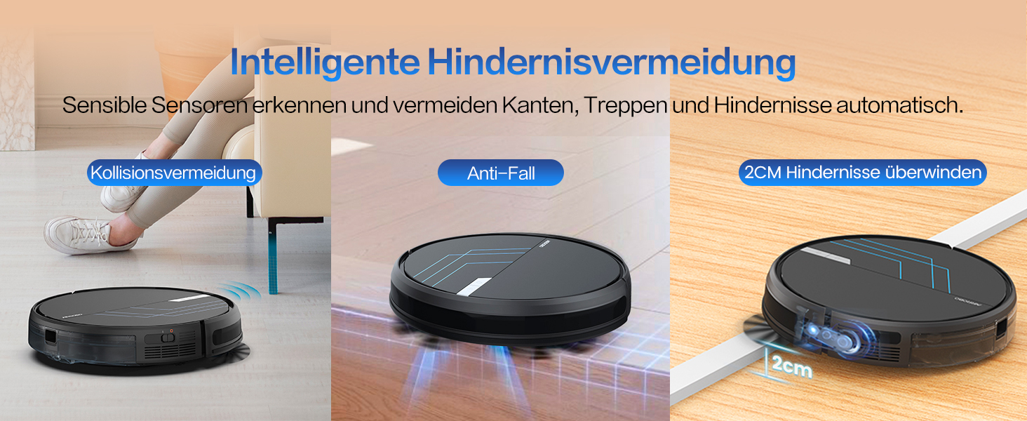 Робот-пилосос AIRROBO P30 з функцією миття підлоги, 3000Pa, 3-в-1, для тварин, килимів, твердих підлог, з пультом керування, 120 хв роботи, чорно-синій