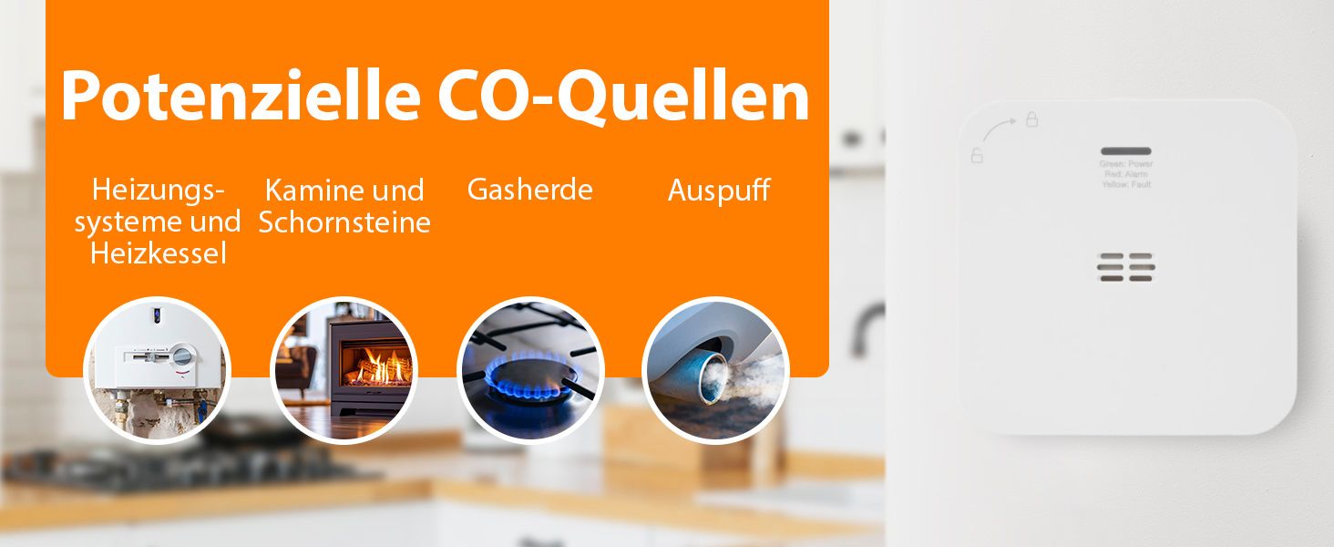 Smartwares Ко-Детектор диму та газу WiFi – 85 дБ, 10 років роботи сенсора, сповіщення через додаток, кнопка тестування, білий