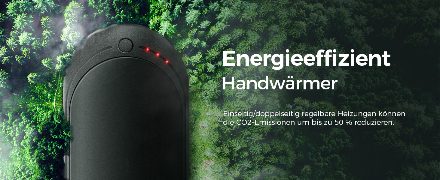 Електричний кишеньковий грір OCOOPA з 5 рівнями нагріву та 5200 mAh, до 10 годин тепла, для активного відпочинку та подарунків (чорний)