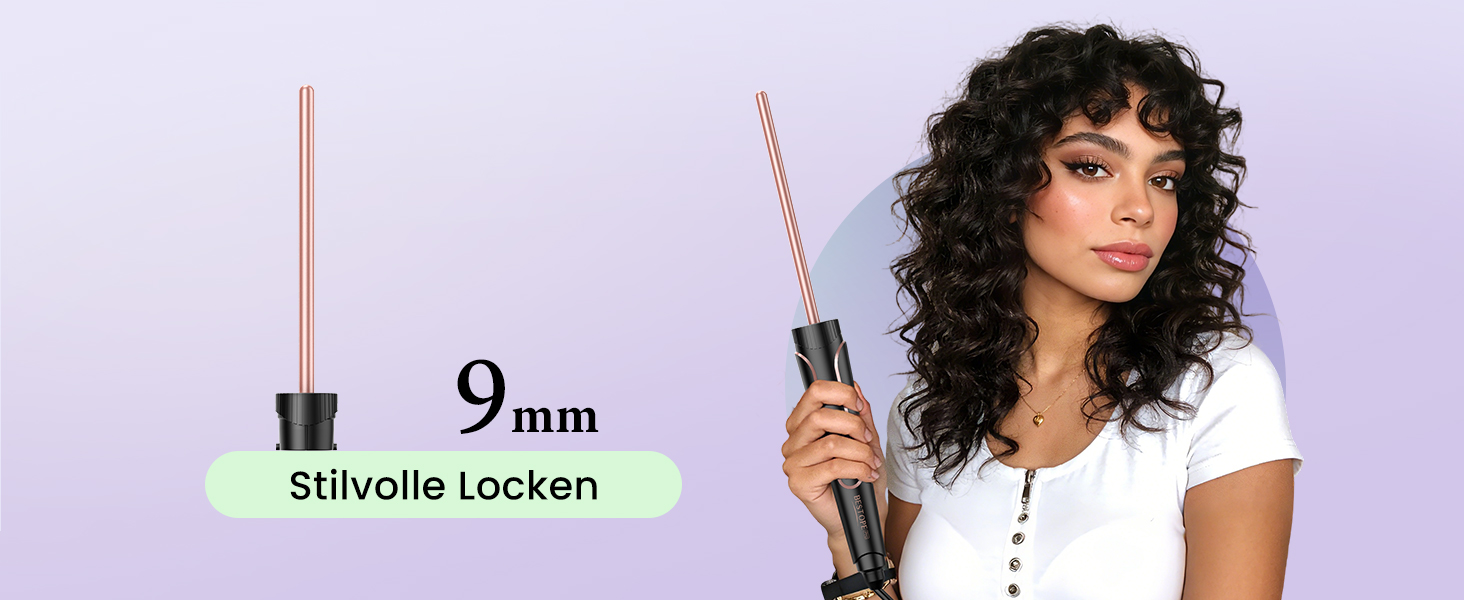 Набір для створення локонів BESTOPE PRO 5 в 1 з LED-дисплеєм: 3 насадки, регулювання температури, рукавичка, кліпси, рожеве золото