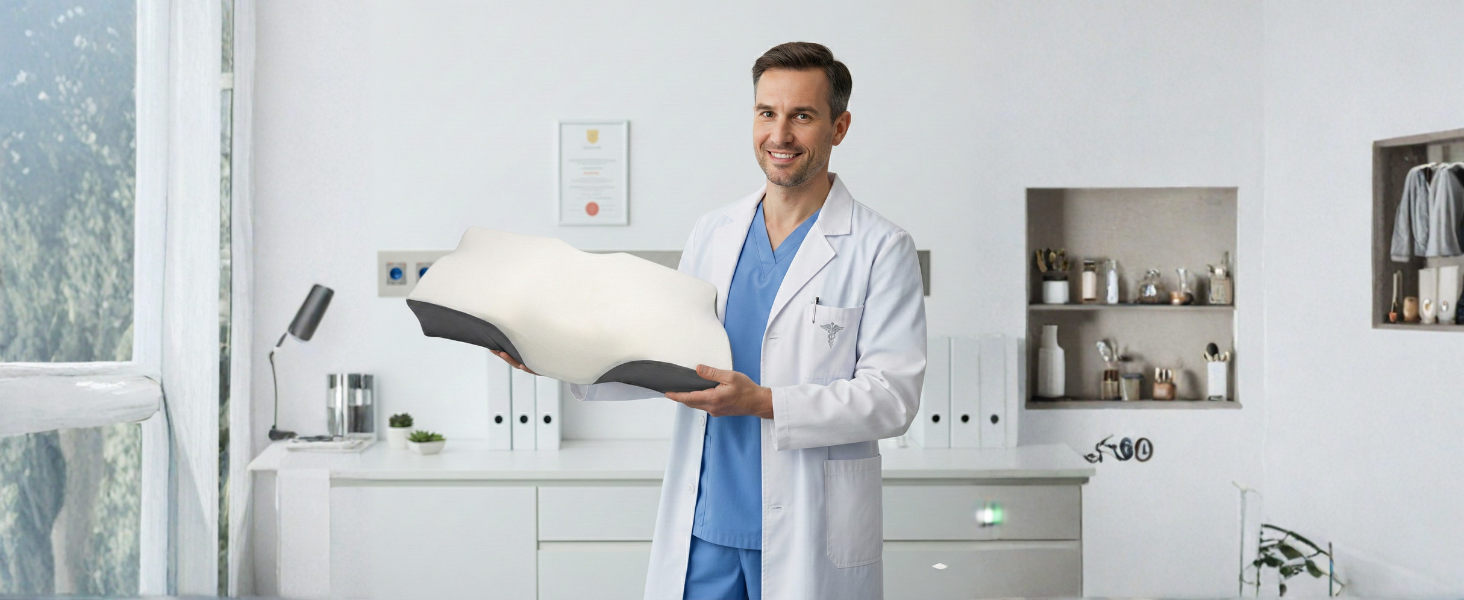 Ортопедична подушка для шиї Sei Design з Memory Foam - для спини та боку, Oeko-Tex®, Lyocell, охолоджуючий чохол