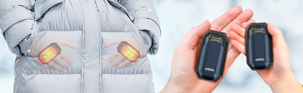 Електричні грілки для рук UNBON, 2 шт. USB, 3 режими нагріву, для спорту та Raynaud's, фіолетові