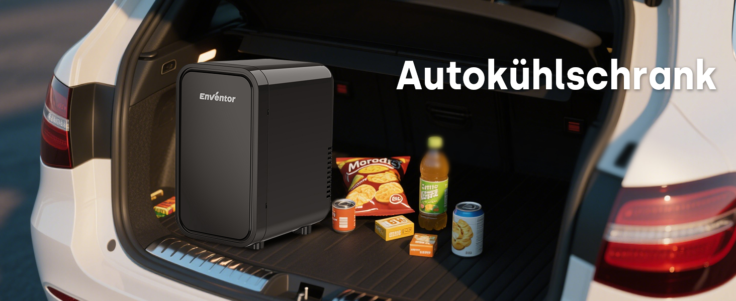 Міні-холодильник Enventor 6л (8 банок), портативний охолоджувач та підігрівач, живлення AC/DC 12V для авто, спальні, косметики та напоїв, чорний