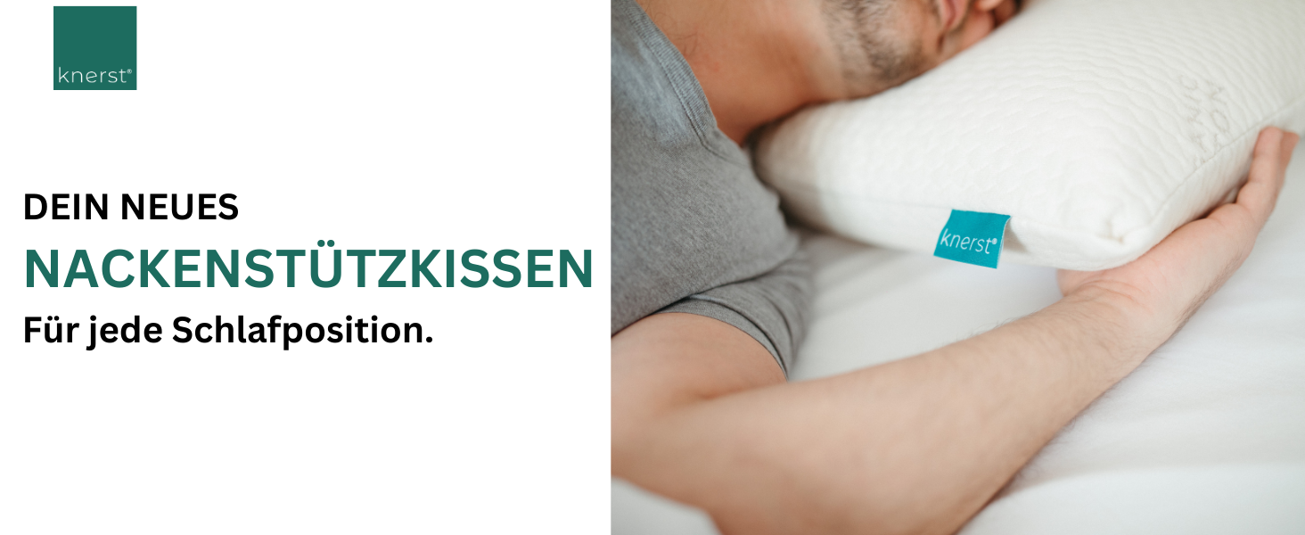 Ортопедична подушка KNERST® для шиї: комфорт та підтримка для здорового сну - подушка з Memory Foam, 9 см, сумісна з чохлами 40x80 см