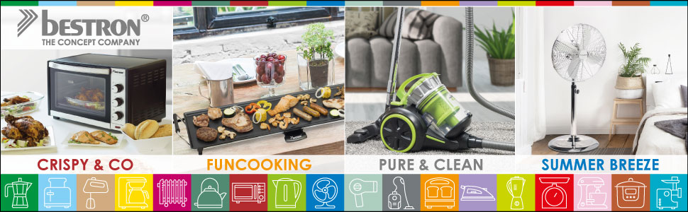 Міні-піч Bestron AOV31PS з поворотним шампуром та каменем для піци, 1500 Вт, нержавіюча сталь (31 літр)