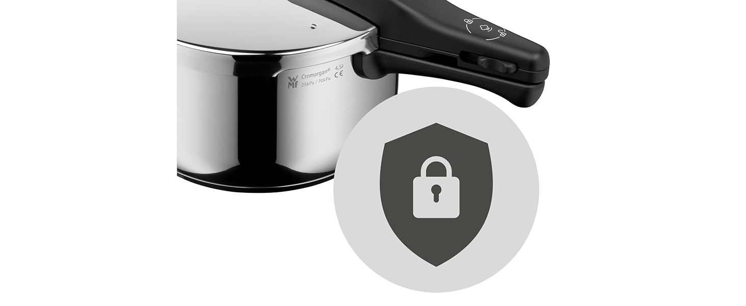 Набір швидковарки WMF Perfect Induktion 2 шт (4.5л + 3л) Cromargan нержавіюча сталь, 2 рівні потужності