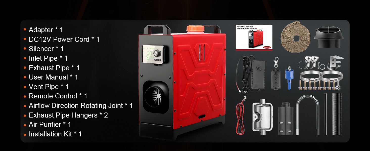 Дизельний опалювач 8kW з дистанційним керуванням та LCD-дисплеєм для авто, дому, RV, човнів та вантажівок