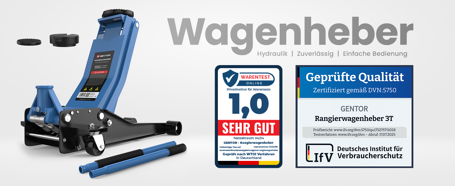 Гідравлічний домкрат 3T низькопрофільний 75-505мм з гумовими накладками для легкових авто та SUV – професійний, на колесах 360° (блакитний)