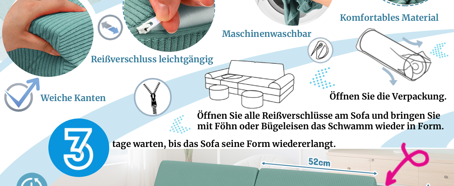 Дитяче ігрове диван-конструктор MAMIZO Cord, 15 частин, екологічний, зелений колір
