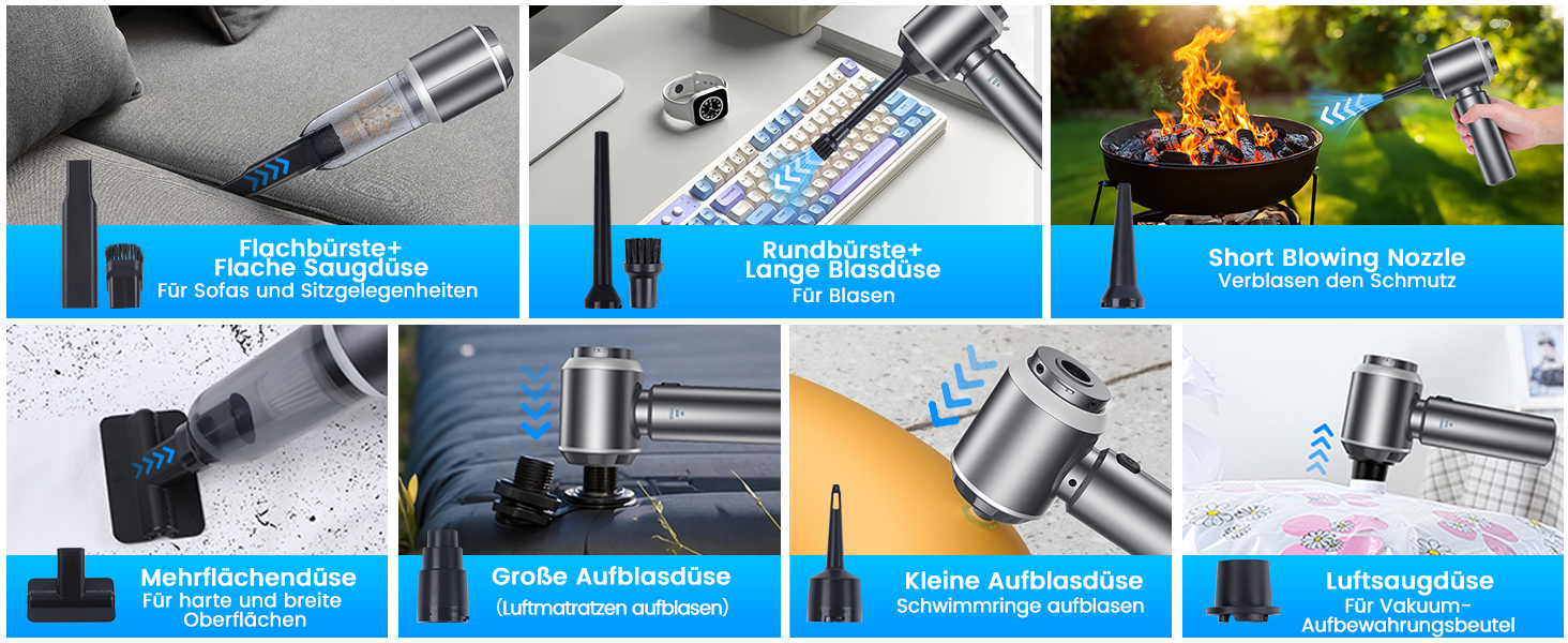 Акумуляторний ручний пилосос для автомобіля та дому, бездротовий портативний міні-пилосос 25000Па для прибирання шерсті тварин, офісу та кухні