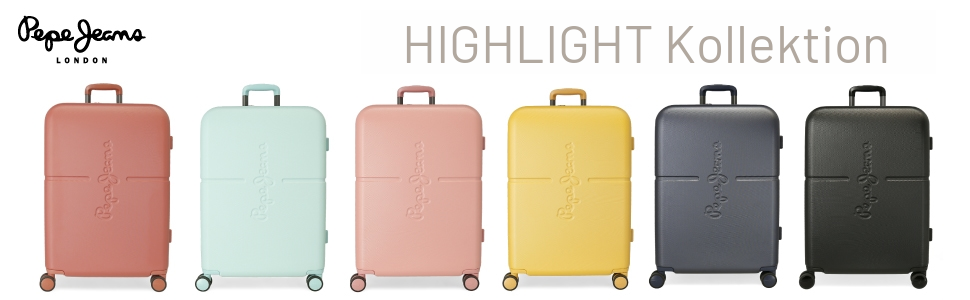 Набір валіз Pepe Jeans Highlight, чорний, 55/70 см, жорсткий корпус, ABS-замок, інтегрований, об'єм 116 л, вага 7,54 кг, 4 колеса, ручна поклажа