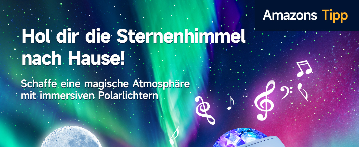 Проєктор зоряного неба Sternenhimmel: подарунок для дівчаток, жінок та хлопчиків. 300 режимів, нічник, Bluetooth, лампа північного сяйва для кімнати (Синій)