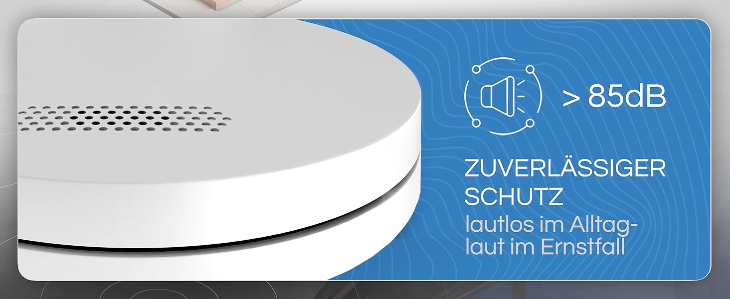 Датчик диму та тепла Rauchmelder Funk Vernetzt 5шт. Без дріфелю, без свердління, радіус дії - 10 років, комплект