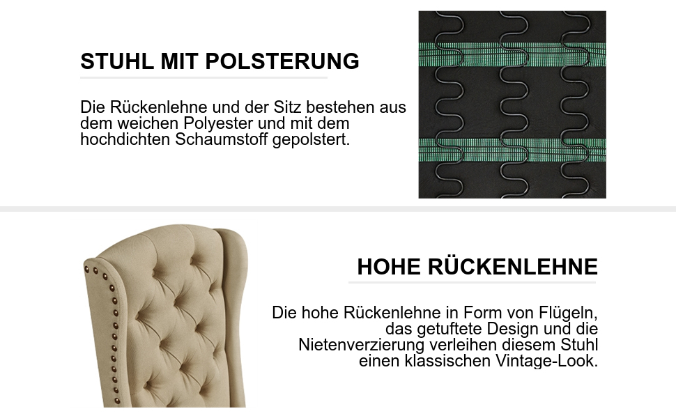 Набір кухонних стільців Yaheetech з амортизованим сидінням та спинкою, сірі (2 шт.)