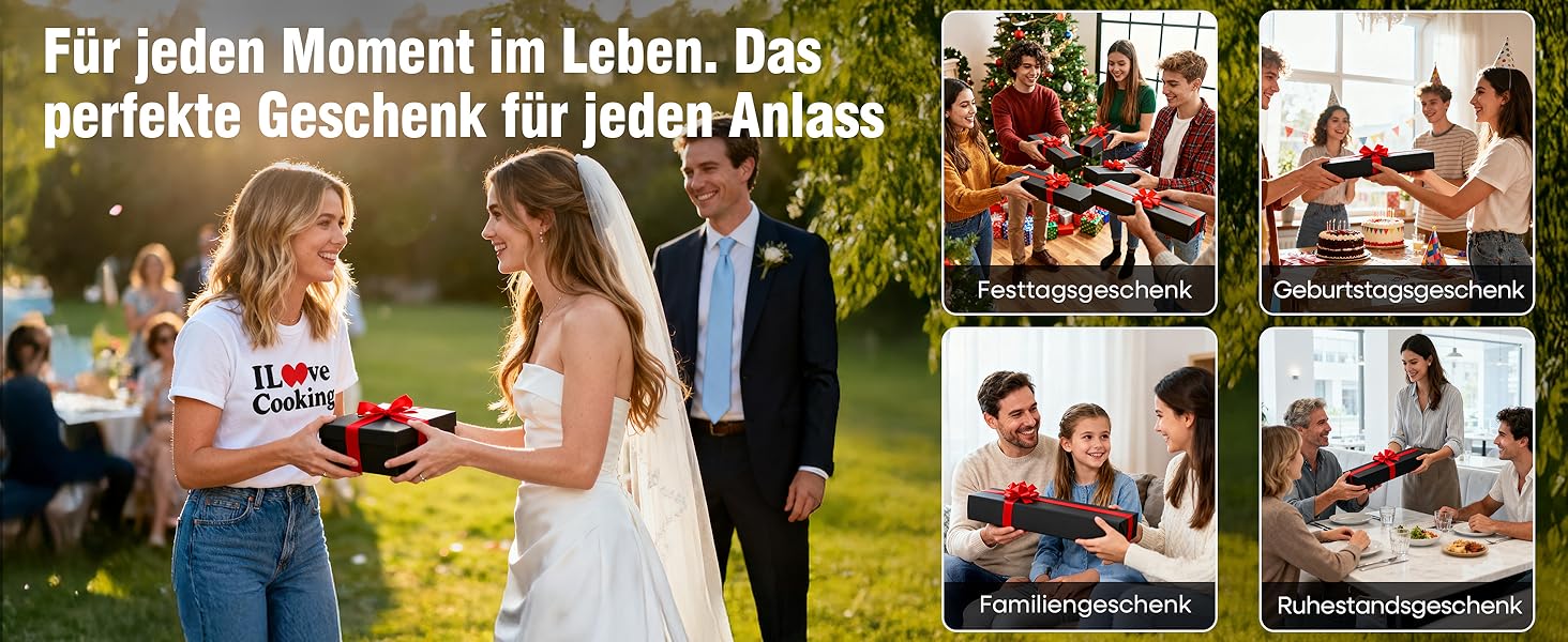 Набір ножів Paudin 7 предметів з дерев'яним блоком: кухонні ножі з нержавіючої сталі та ABS ручками