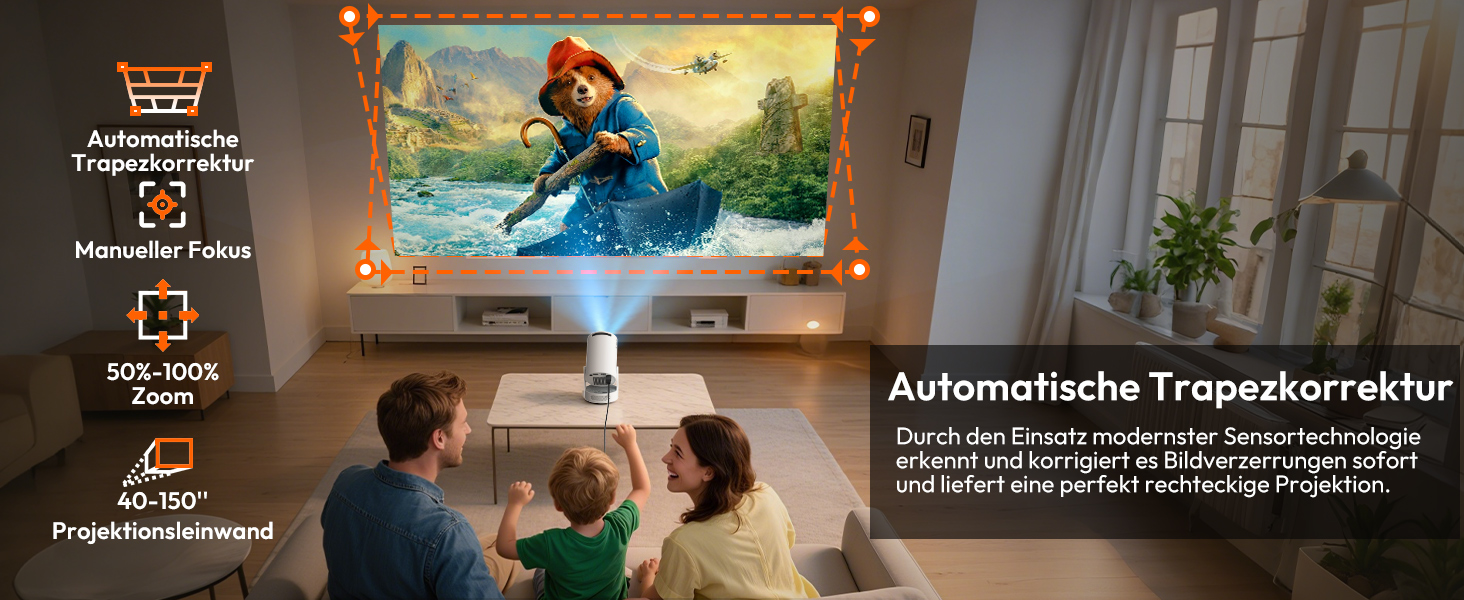 Портативний проєктор Xgody Gimbal 3: 720P HD, 4K/1080P, 12000 Люмен, Android 11.0, WiFi 6, Bluetooth, Auto Keystone, для домашнього кінотеатру