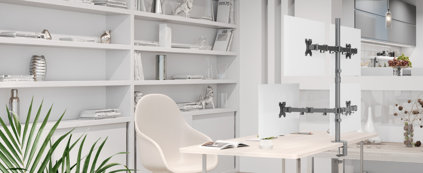 Підставка для монітора RICOO для 2 моніторів, Dual Monitor Arm, TS5811, 15-27 дюймів