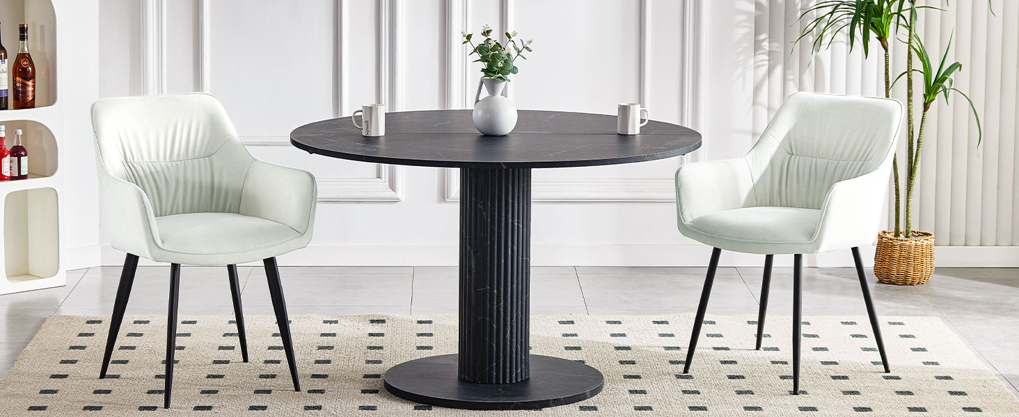 Набір обідніх крісел 6 шт. поворотні, з підлокітниками, 360°, сучасний м'який стілець з велюру, для вітальні, кухні, робочого кабінету, спальні (4, Бежевий)