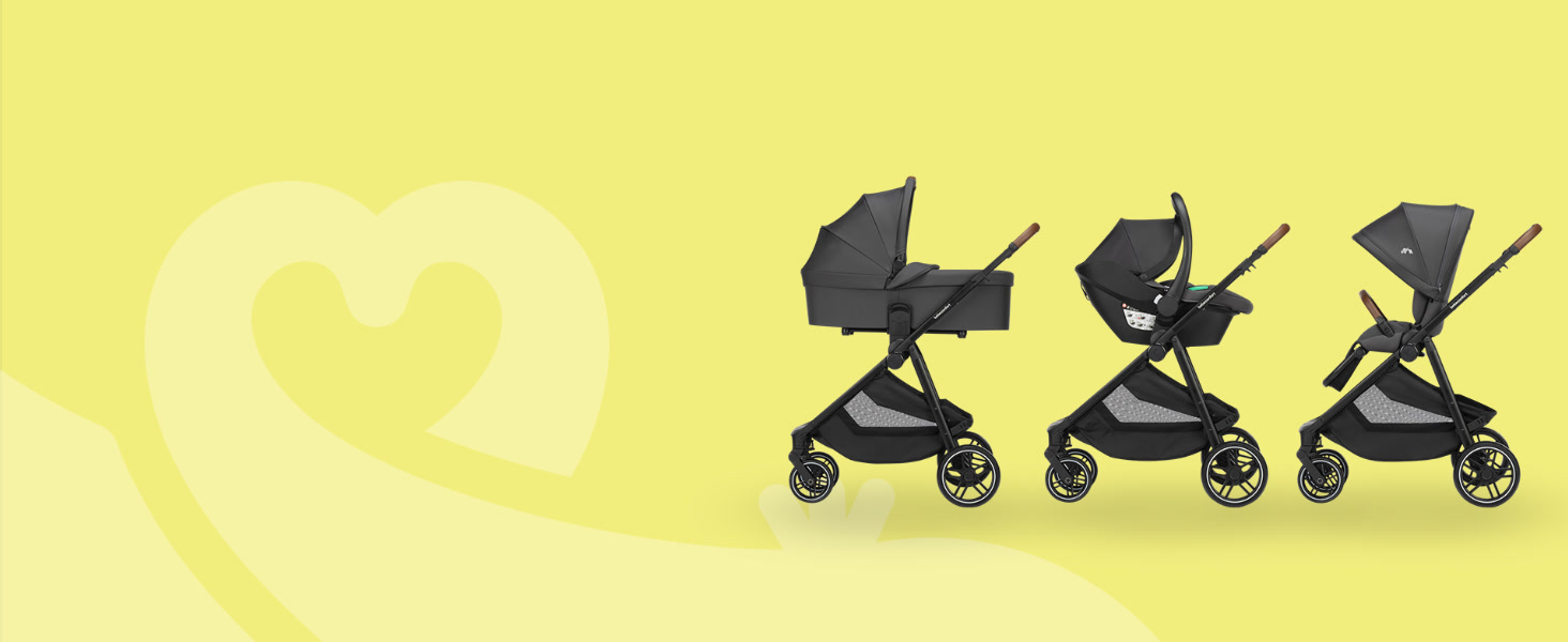 Дитяча коляска Bebeconfort Luvia Trio 3-в-1, 0-4 роки, до 22 кг, i-Size, компактна, сірий