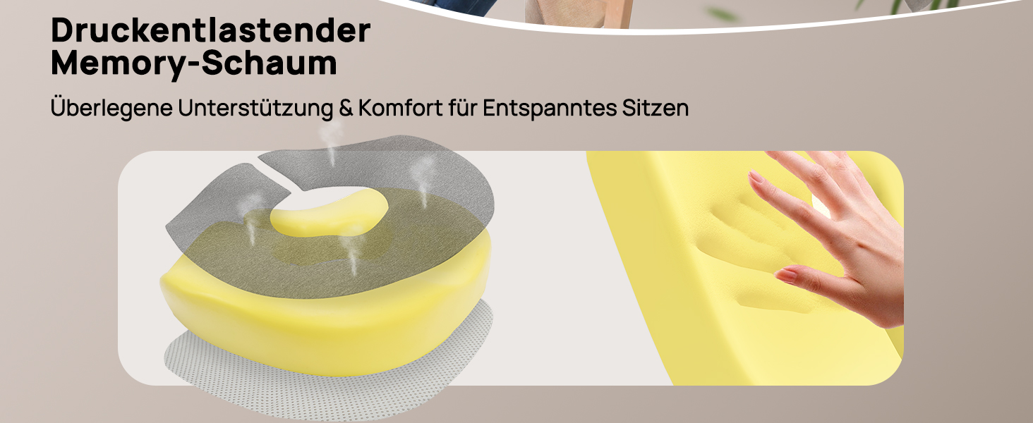 Ортопедична подушка-кільце Feagar: регульований ергономічний сидінець-пончик від геморою та ішіасу, для копчика, післяпологовий (Сірий, стандарт 60-100 кг) для авто, офісного крісла та візків