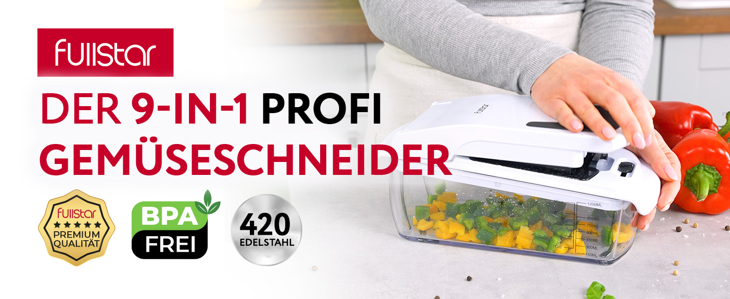 Набір для нарізки овочів та фруктів 9-в-1 (білий) - спіралізатор, шинкувальник, нарізчик