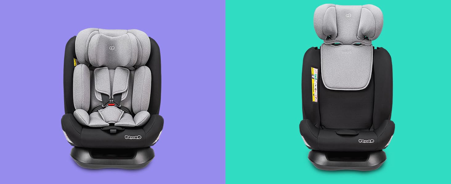 Дитяче автокрісло Booboo Safety London без сидіння Isofix i-Size, звернене проти руху, від 40 до 150 см, Black Grey