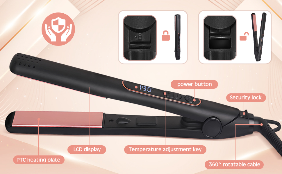 Випрямляч для волосся та плойка 2-в-1, Антистатична кераміка, LCD дисплей 150-230C, Випрямляч для локонів, Випрямляч для волосся для випрямлення локонів, Швидкий нагрів