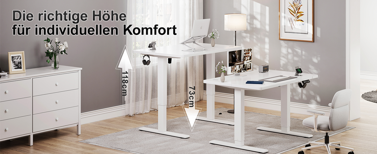 Дитячий електричний стіл Airfish, 80x60 см, регулювання висоти, пам'ять, для дому/офісу, білий