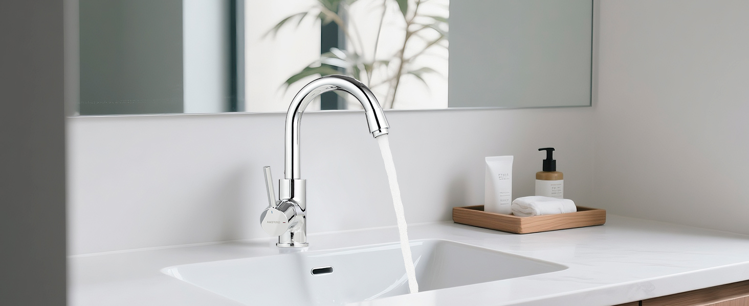 Змішувач для ванної кімнати GRIFEMA, одноlever, нержавіюча сталь, 180 мм, 3/8″, для гостей, G1002A (срібний)