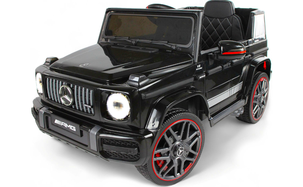 Дитячий електромобіль Mercedes G63 AMG 4x4, 180 Вт, шкіряне сидіння, 4 амортизатори, EVA-колеса, 12V 9Ah, пульт ДК, чорний