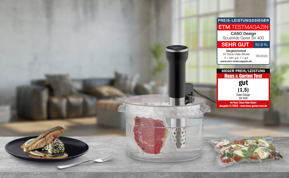 CASO SV400 Sous Vide Stick - Су-від прилад для приготування їжі, до 20л, IPX7