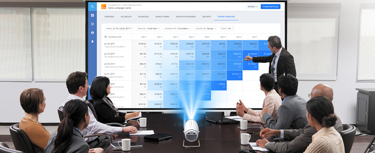 Портативний міні проєктор 4K з Wi-Fi 6 та Bluetooth 5.4: домашній кінотеатр з підтримкою HDMI, USB та PS5