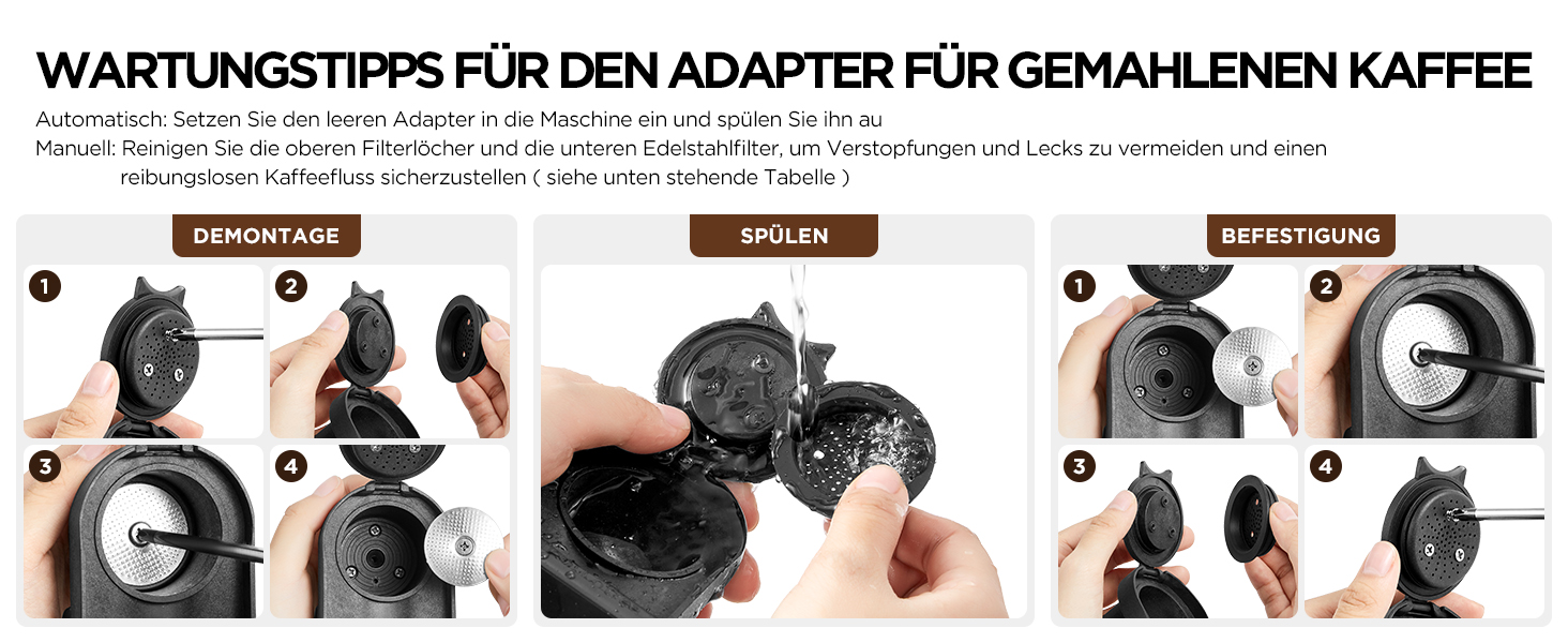 Кавомашина 5-в-1 Warriors1 для Nespresso, Dolce Gusto, Lavazza A Modo Mio, FAP Espresso Point та меленої кави, 20 bar, 0.8 л, автоматична, для дому та офісу, чорний