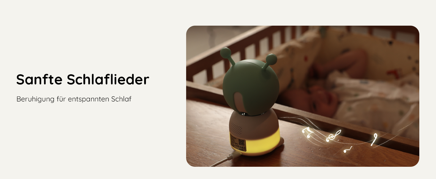 BOIFUN Додаткова камера для немовлят 6T 2K WiFi: відеоняня з нічником, датчиком руху/плачу/звуку, AI-відстеженням, датчиком температури та вологості, записом відео