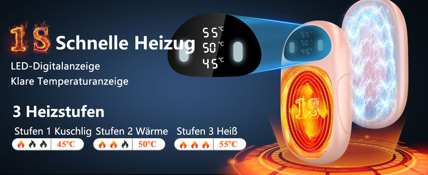 Електричні грілки для рук DDKJ - 2 шт. з LED-дисплеєм та 3 рівнями нагріву. Підзаряджаються, багаторазові, для дітей, чоловіків та жінок.