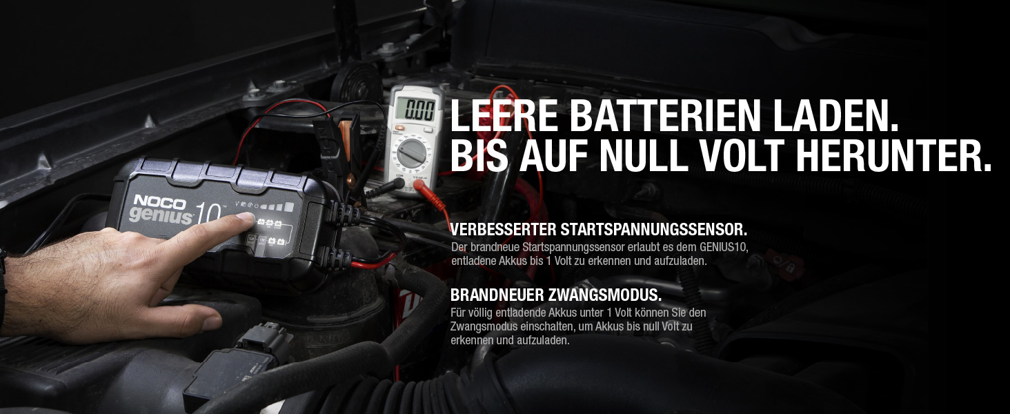 NOCO GENIUS10: Інтелектуальне зарядне пристрій для акумуляторів 6V/12V - Автоматичний підтримуючий заряд, сульфатор, захист від перевантаження, температурна компенсація - Для свинцево-кислотних та літієвих акумуляторів