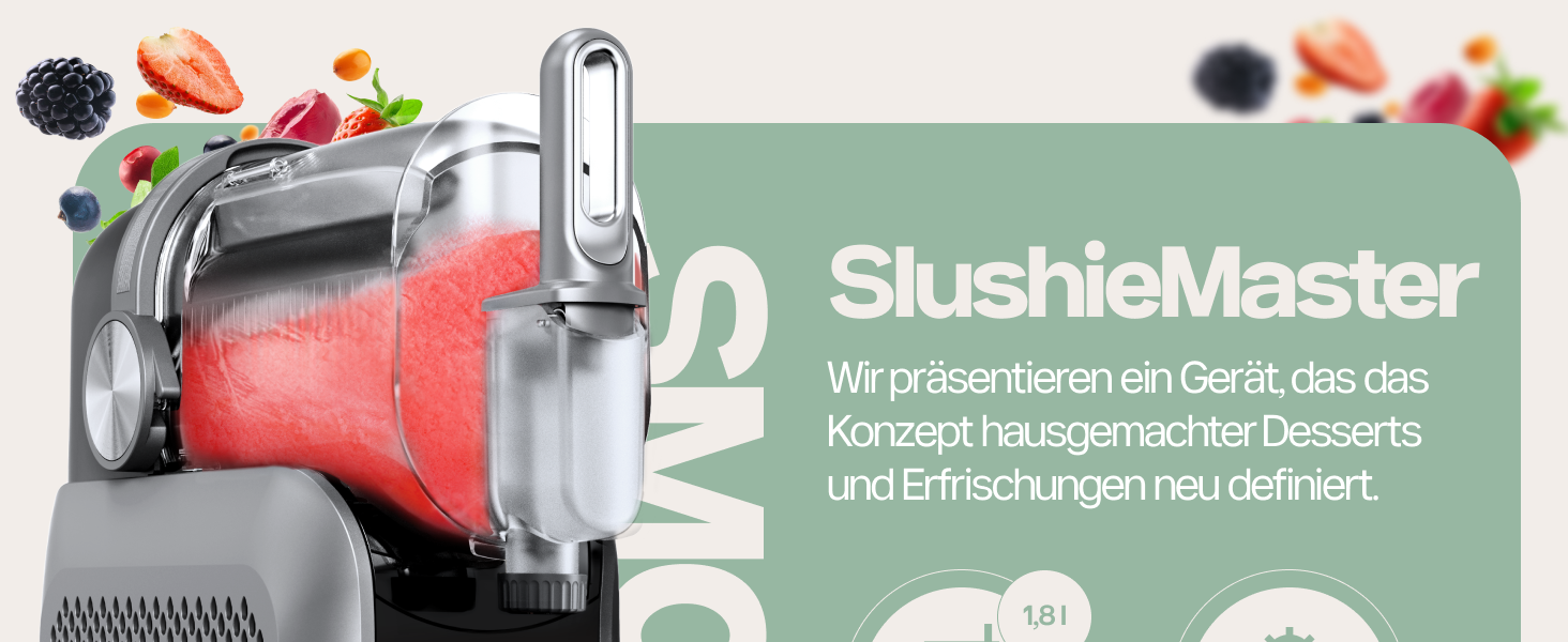 Машина для морозива 4Swiss самоохолоджувана з компресором для дому: приготування морозива, смузі, сляшу, граніти, йогурту - SM026