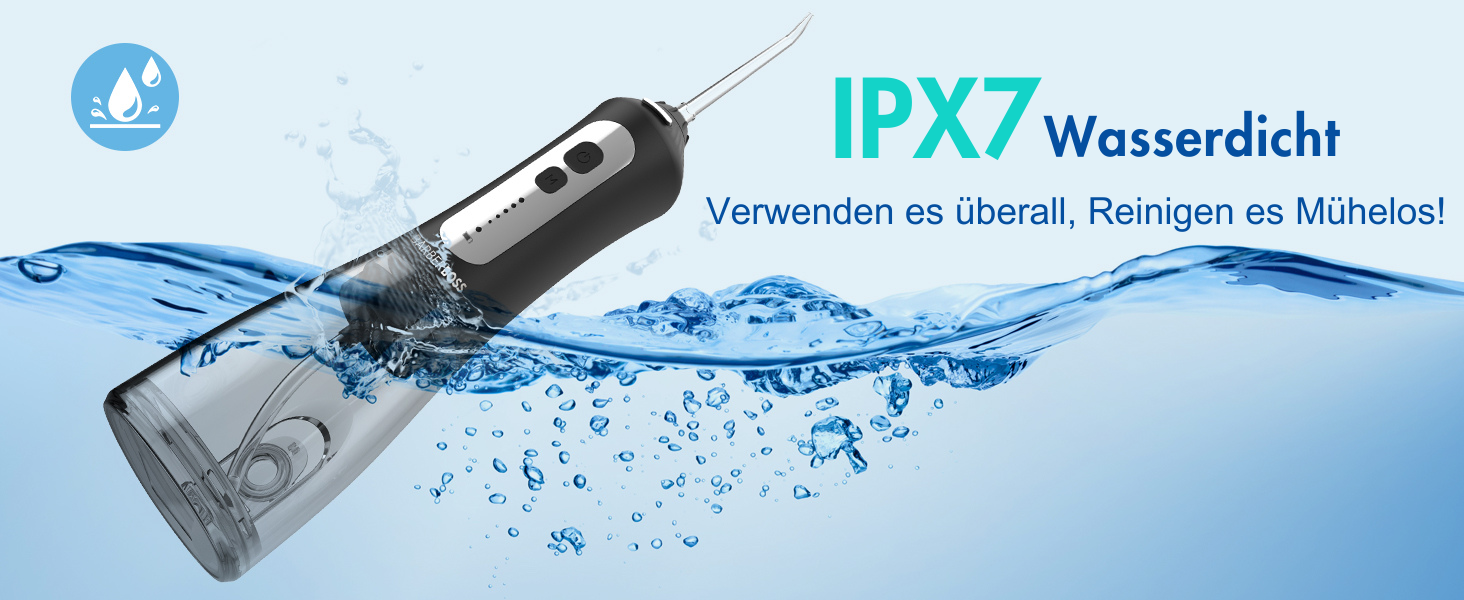 Електрична ірigator для порожнини рота BarberBoss QR-7024 (білий/чорний) - 5 режимів, 5 насадок