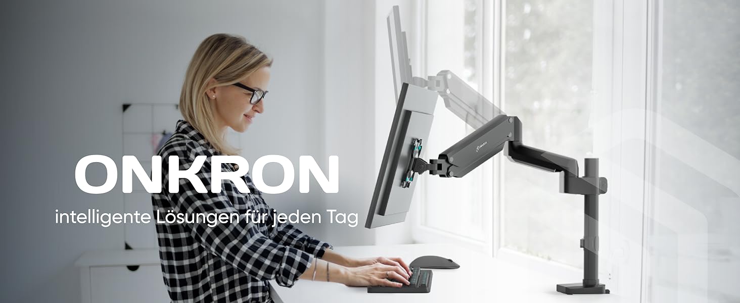 Кріплення для монітора ONKRON G90-B (G75-B) - регульований тримач для монітора 13-34 дюймів, до 10 кг, VESA 75x75-100x100, чорний