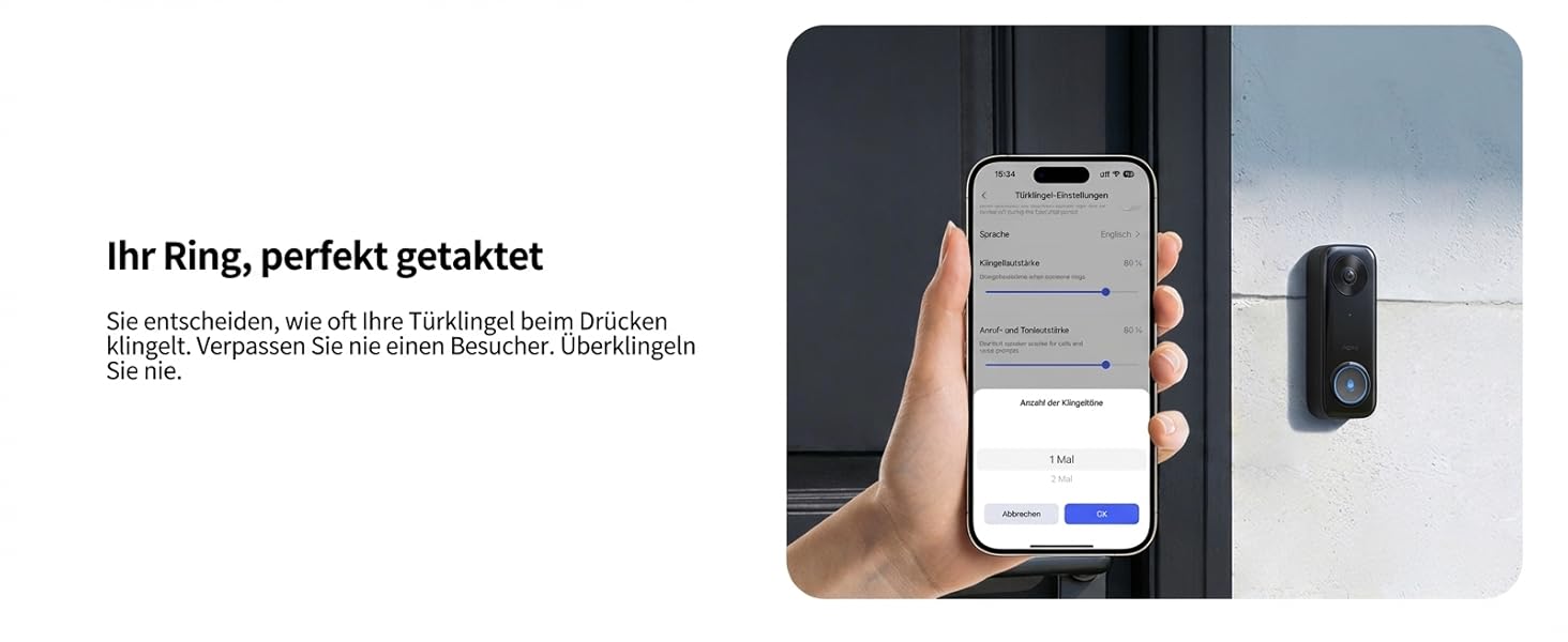 Aqara G400 Відеодзвінок з Chime, 2K HD, PoE/Кабель, HomeKit, Розпізнавання, IP65