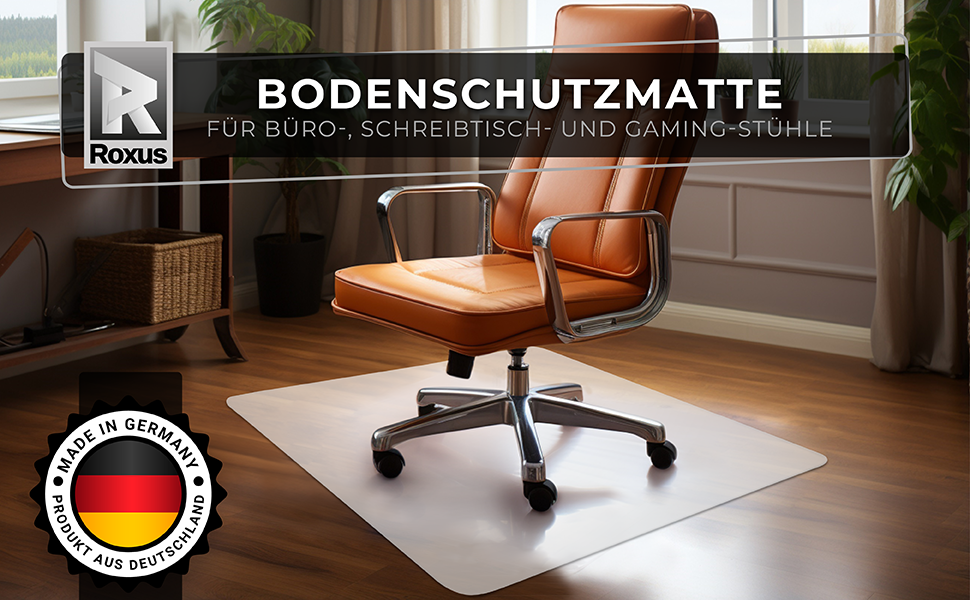 Килимок під офісний стілець Roxus® - захист для підлоги (118x118 см, молочний колір) - підходить для паркету, ламінату, килима, плитки, твердих підлог - захист для ігрового столу