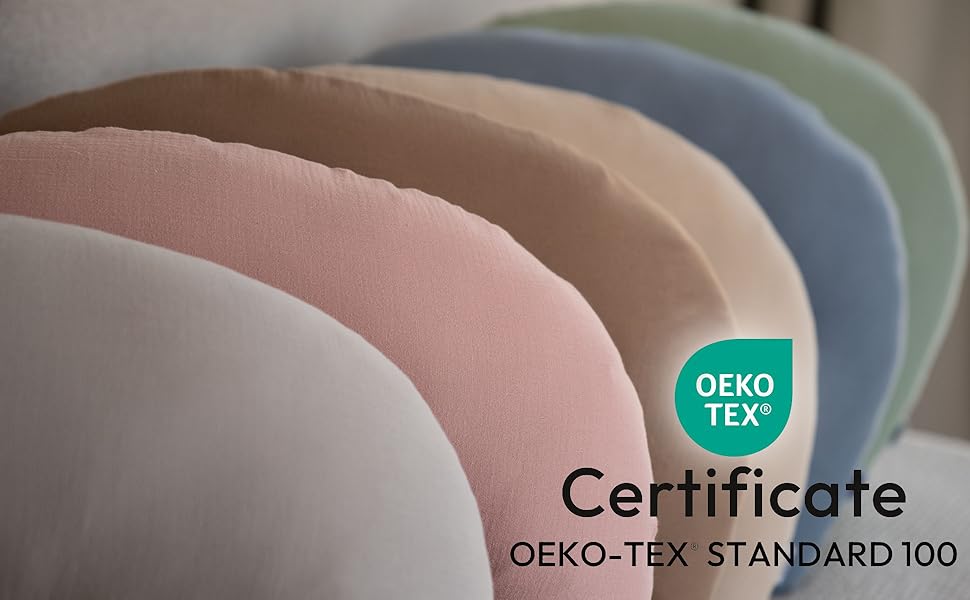 Подушка для годування та вагітності PaLulli XL (170x30 см), органічна бавовна муслін, бежева