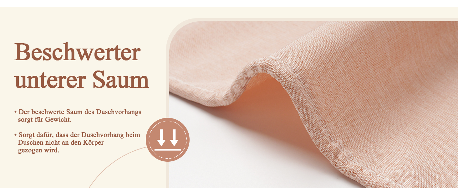 Шторка для душу EurCross з льону, текстурована, 180x220 см, текстиль, водонепроникна, з 12 колечками, рожева, для готелю, антигрибкова, миється